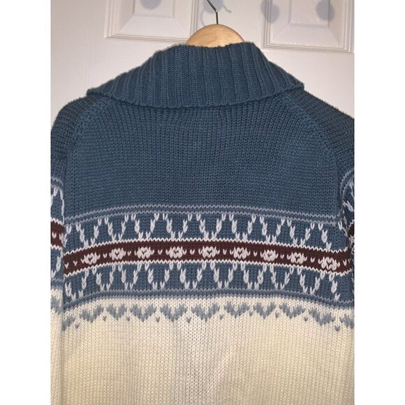 Sigallo Vintage Acrylic Button Down Grandpacore Winter Sweater Cardigan Large - Picture 6 of 8